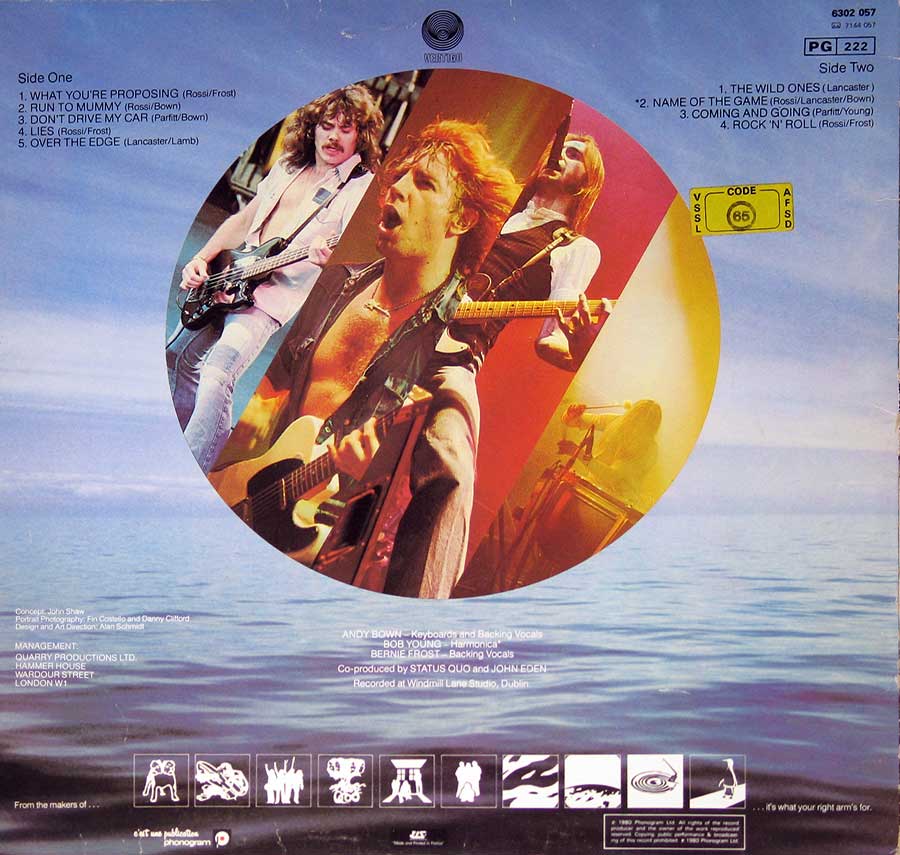 STATUS QUO - Just Supposin' 12" Vinyl LP Album
 album back cover