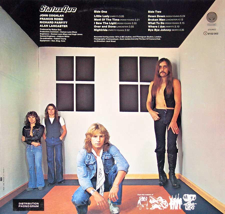 Photo of album back cover STATUS QUO - On the Level Vertigo France 12" Vinyl LP Album