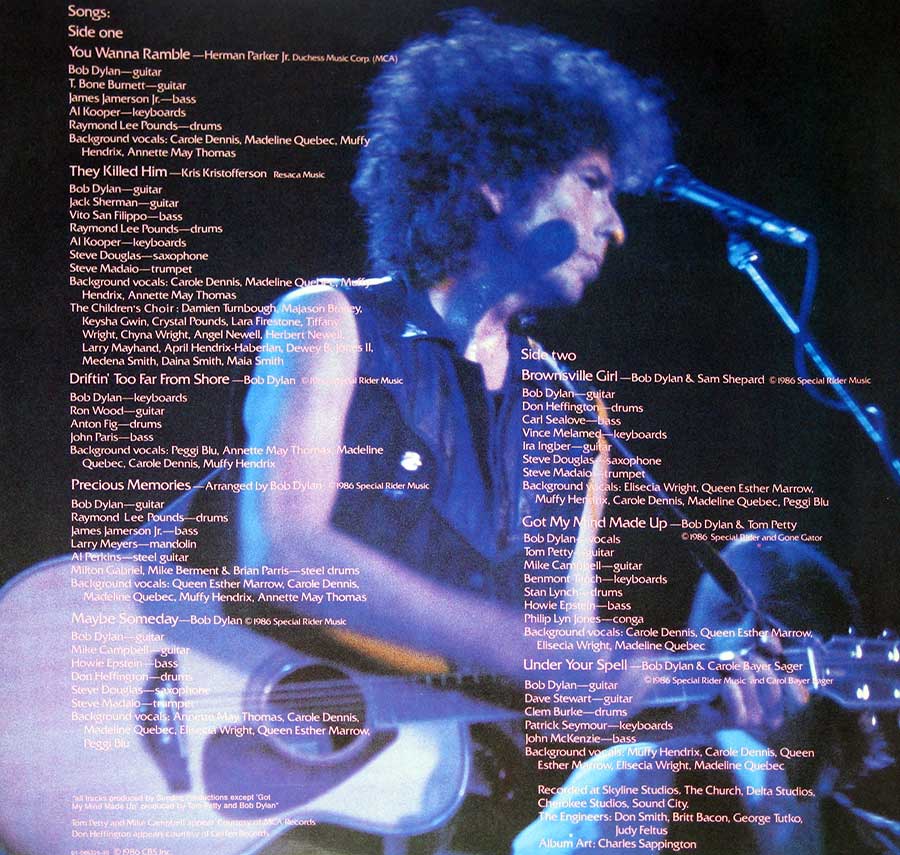 BOB DYLAN - Knocked Out Loaded 12" Vinyl LP Album 
 back cover