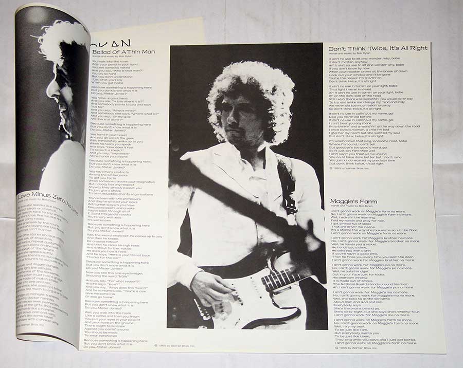 Photo One Of The Original Custom Inner Sleeve BOB DYLAN At Budokan Live 2LP 12" Vinyl LP Album 