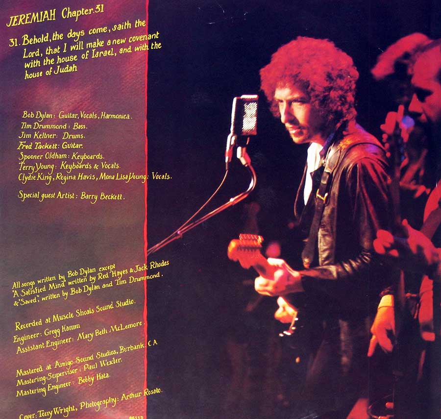 BOB DYLAN - Saved Netherlands Release 12" Vinyl LP Album 
 back cover