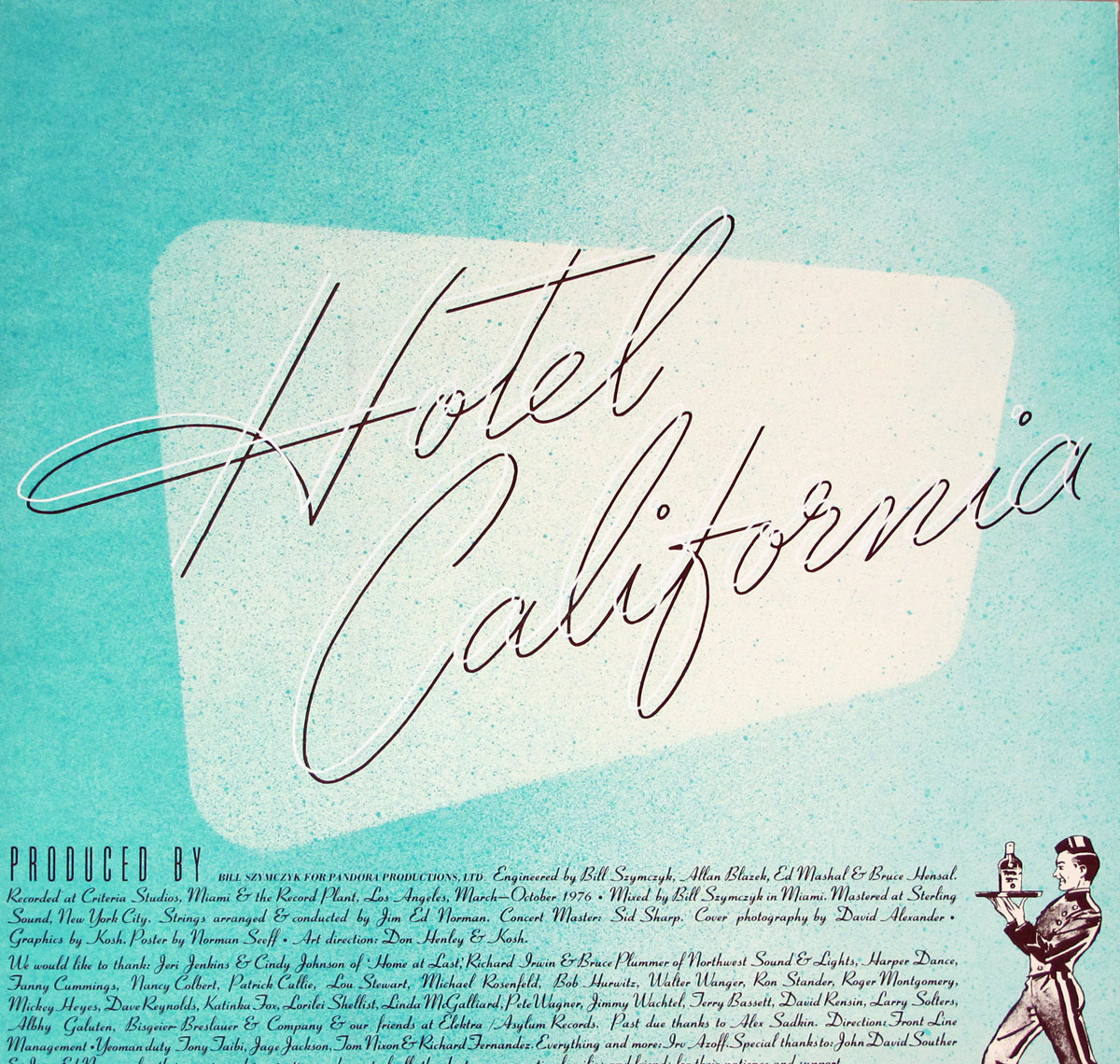 Photo One Of The Original Custom Inner Sleeve THE EAGLES - Hotel California 12" Vinyl LP 