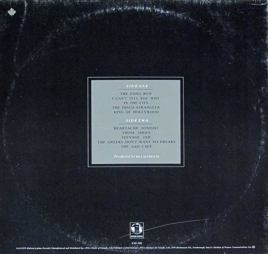 Photo of album back cover THE EAGLES - Long Run ( Gatefold Album Cover )