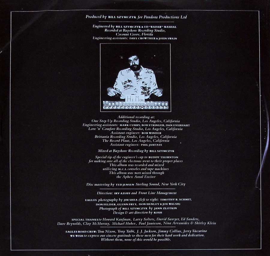 Photo of the right page inside cover THE EAGLES - Long Run ( Gatefold Album Cover ) 