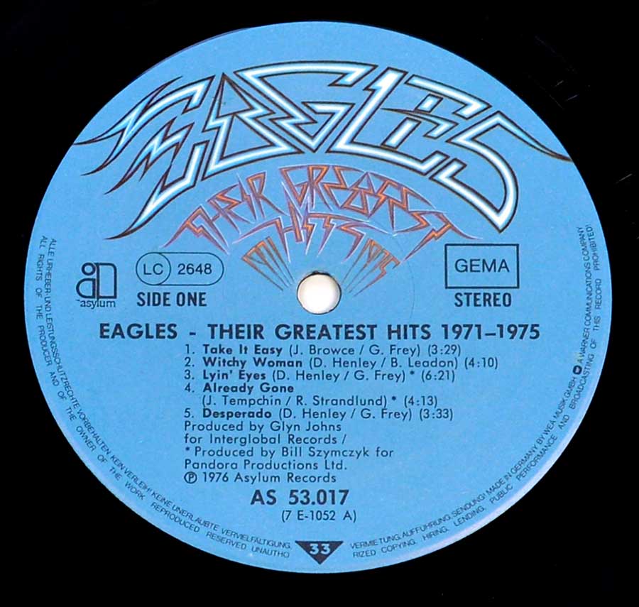 Album Front Cover Photo of EAGLES - Their Greatest Hits 1971-1975 