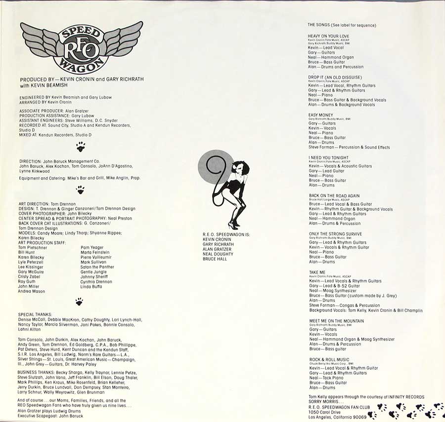 Lyrics printed on the custom inner sleeve of "Nine Lives"