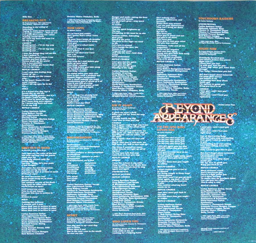 High Resolution Photos of santana beyond appearances 