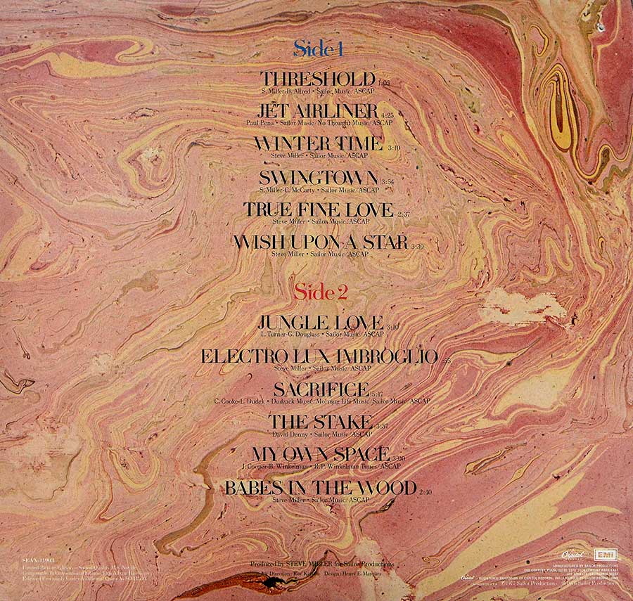 Photo of album back cover STEVE MILLER BAND - Book Of Dreams Picture Disc 12" Vinyl LP Album 