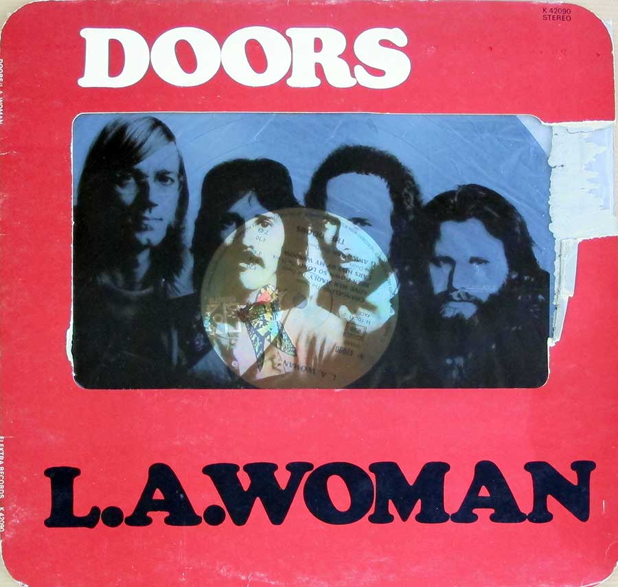 DOORS - L.A. Woman France Rare Semi-Transparent Rounded Corners 12" LP Vinyl Album
 front cover https://vinyl-records.nl