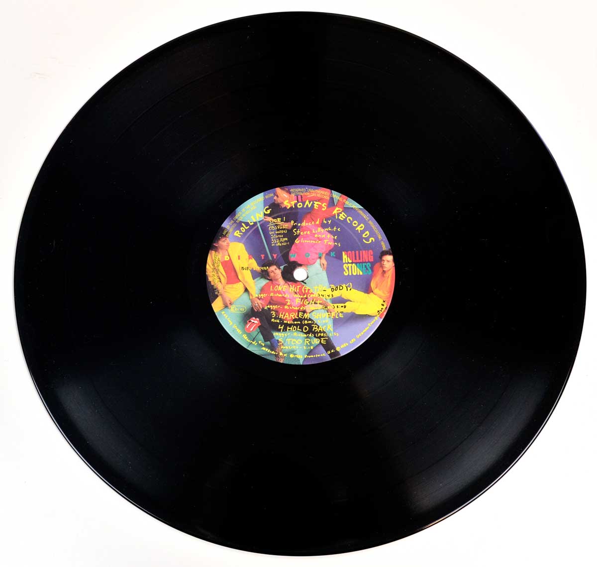 Photo of "ROLLING STONES Dirty Work" 12" LP Record - Side One: