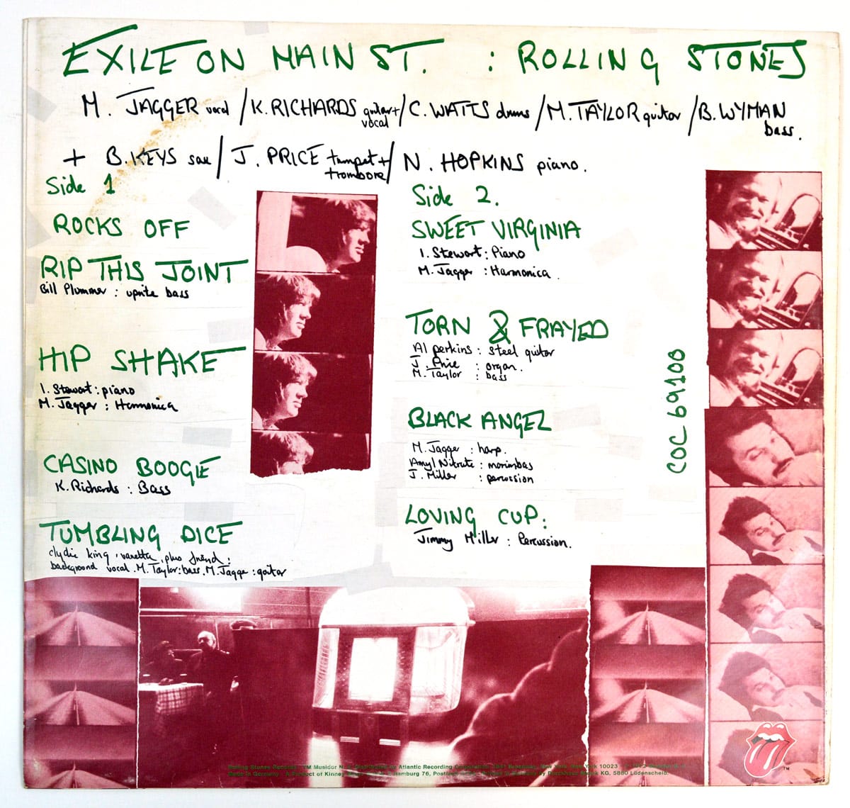 Photo of inner sleeve ROLLING STONES Exile on Main Street 