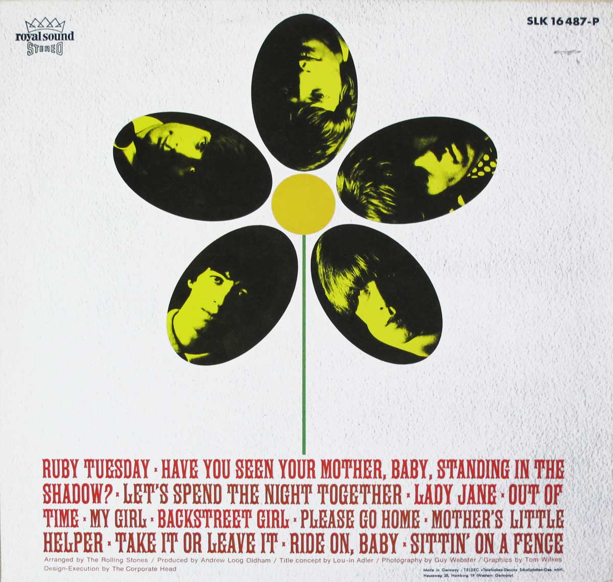 High Resolution Photo Album Back Cover of Rolling Stones - Flowers ( Germany ) https://vinyl-records.nl