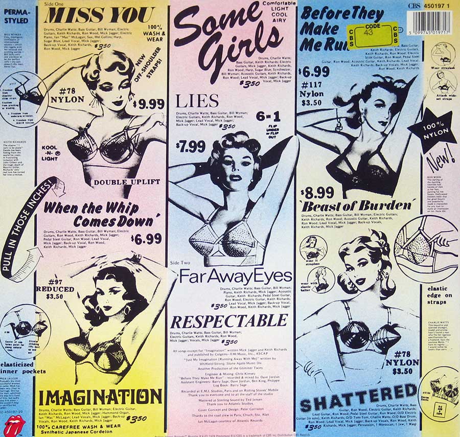 Photo of album back cover ROLLING STONES - Some Girls ( Made in Holland )