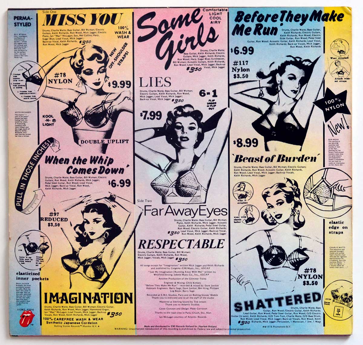 High Resolution Photo The Rolling Stones - Some Girls ( Holland ) 