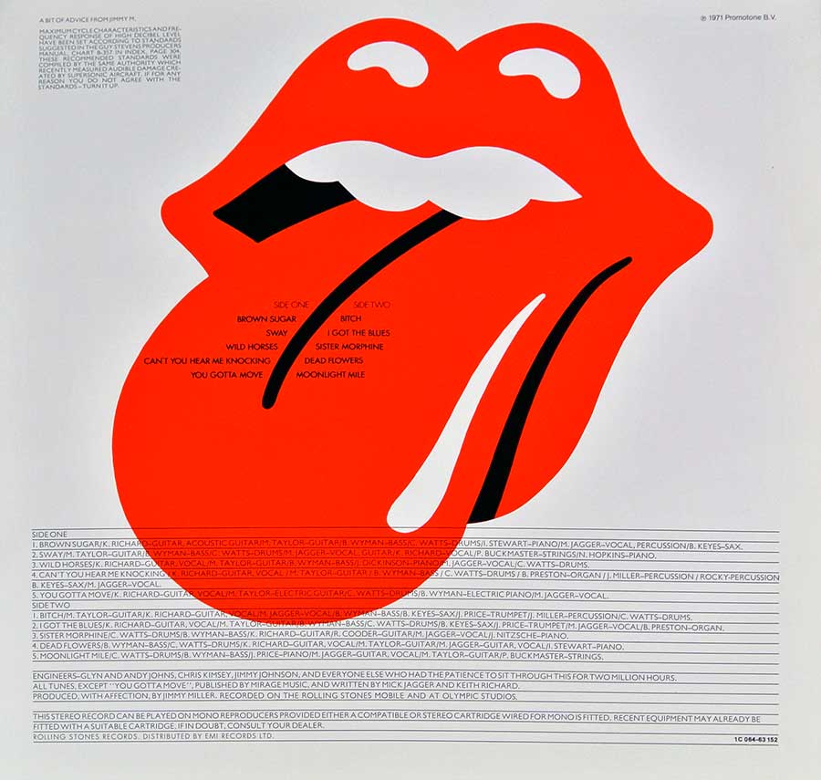 Photo Two of the original custom inner sleeve  ROLLING STONES - Sticky Fingers Real Working Zipper Germany Release
