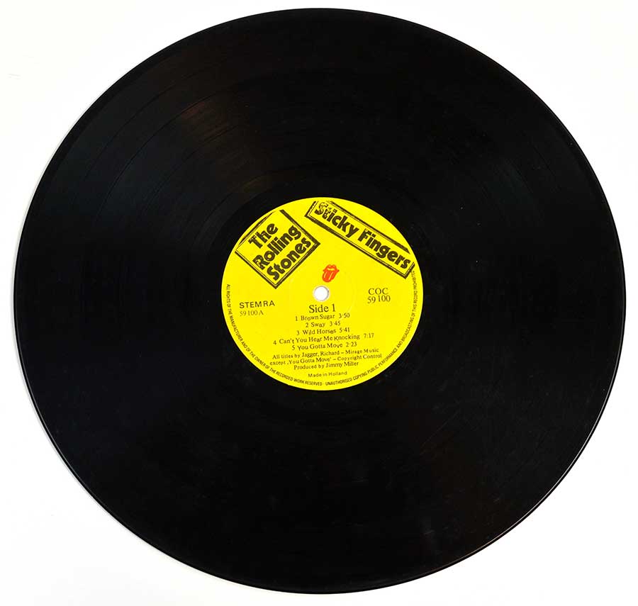 Photo of Side One of ROLLING STONES - Sticky Fingers Real Zipper Netherlands 