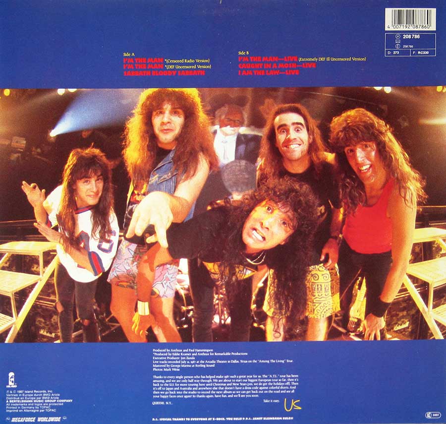 High Resolution Photo #1 Anthrax Im The Man EEC