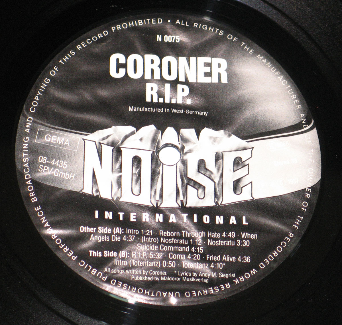 High Resolution Photo Coroner R.I.P. 