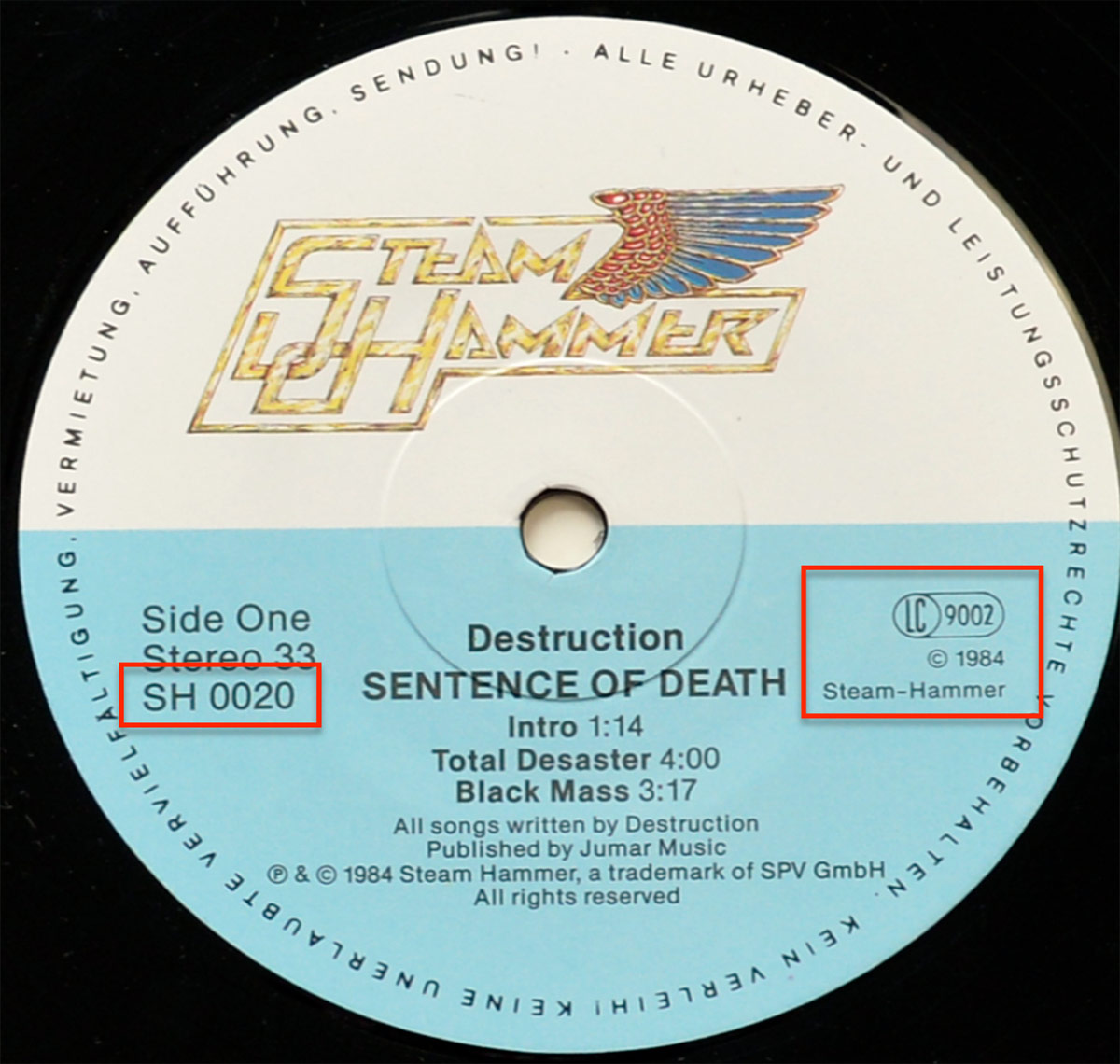 High Resolution Photo #1 DESTRUCTION Sentence of Death BlueWhite 
