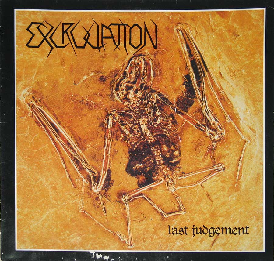 EXCRUCIATION - Last Judgement Rare Swiss Metal + Lyrics Sheet 12" Vinyl LP Album front cover https://vinyl-records.nl