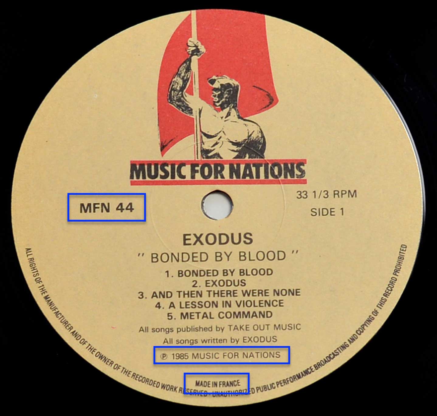 High Resolution Photo #10 Close Up Photo of EXODUS - Bonded By Blood   https://vinyl-records.nl 