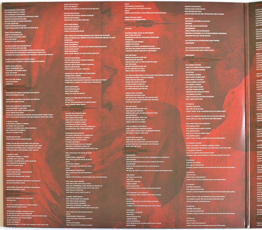 Inner Sleeve   of "HATEBREED - The Divinity of Purpose" Album