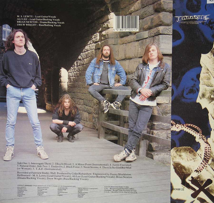 Photo of album back cover HELLBASTARD - NATURAL ORDER 12" Vinyl LP Album