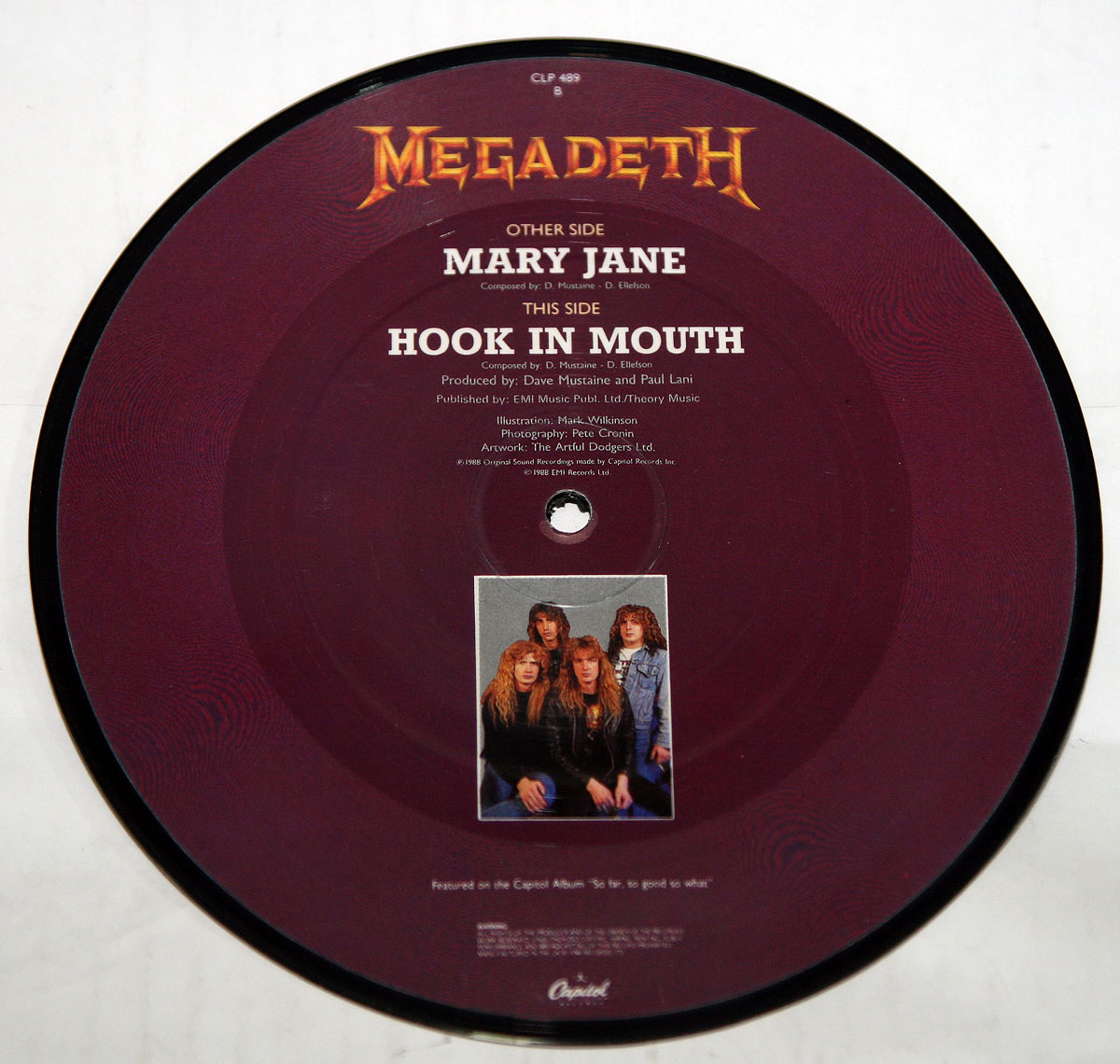 High Resolution Photo Megadeth Mary Jane / Hook In Mouth Picture Disc  Vinyl Record