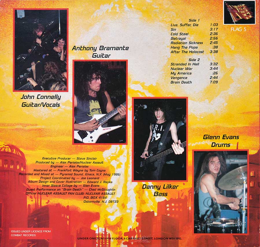 Photo of album back cover NUCLEAR ASSAULT - Game Over ( England Pressing )