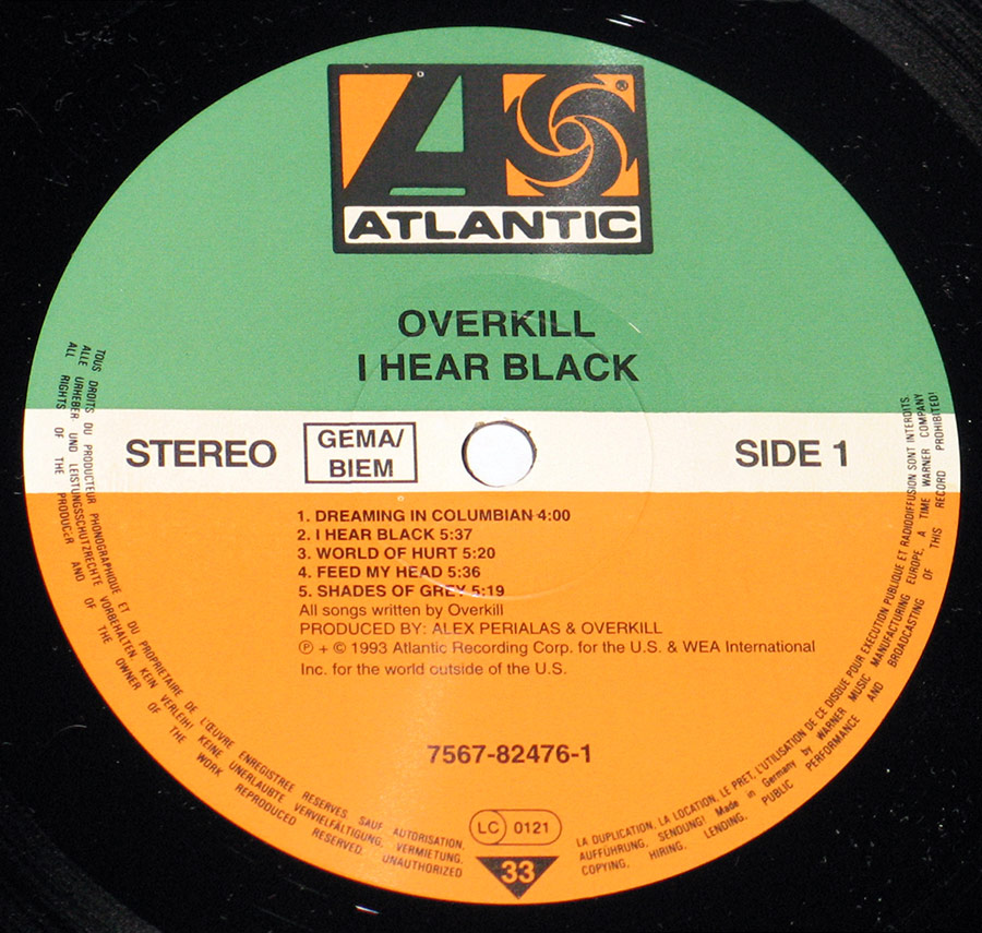 High Resolution Photo of OverKill I Hear Black 