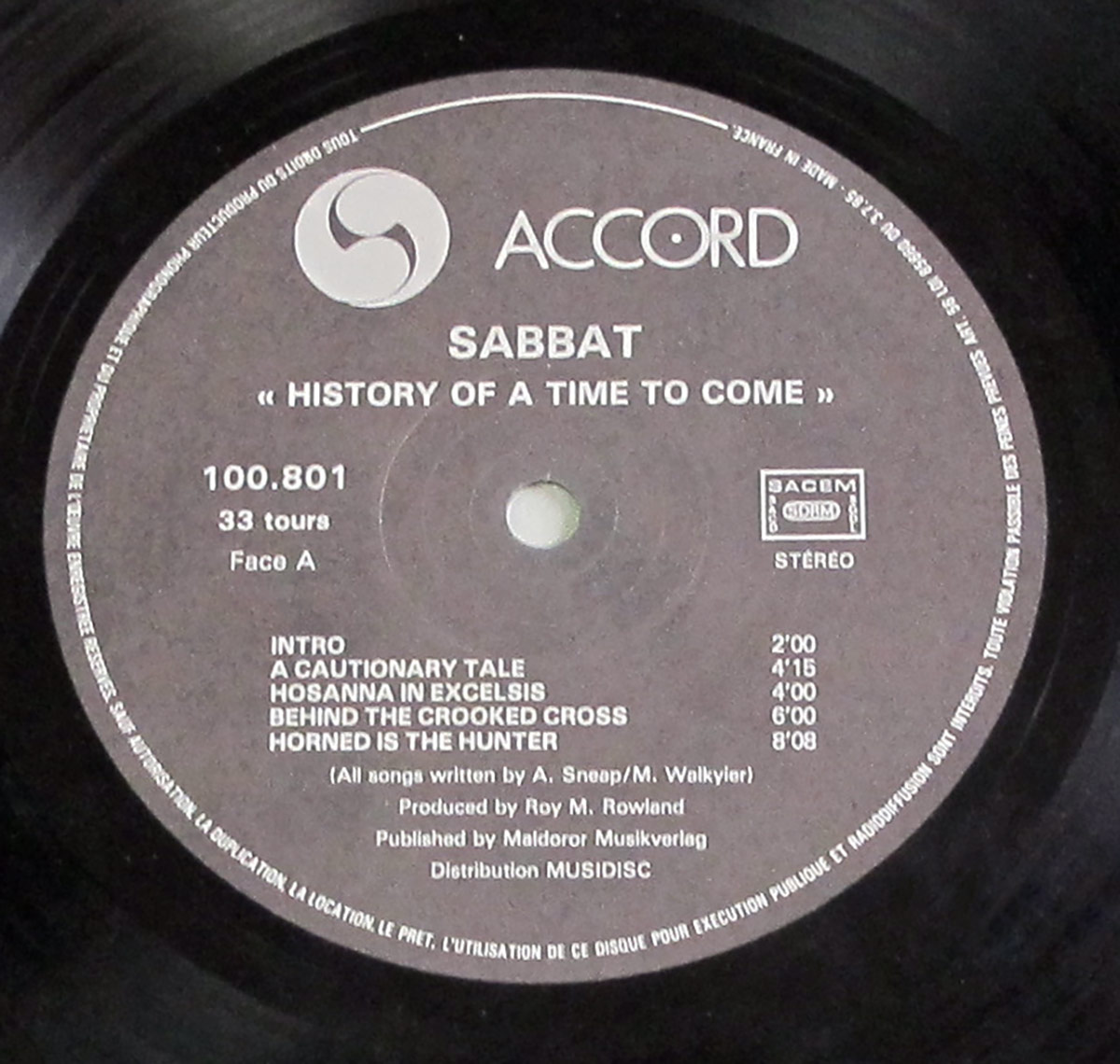 High Resolution Photo #12 SABBAT History Time Come Accord Records https://vinyl-records.nl 