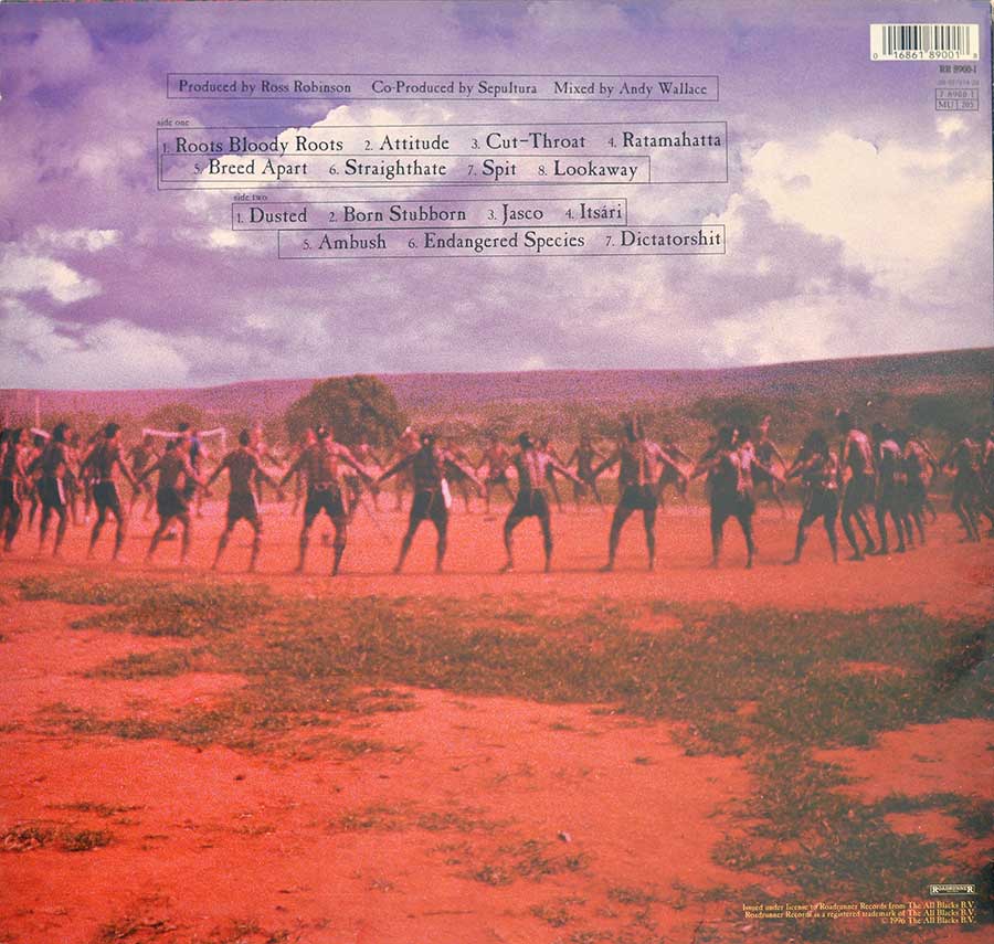 SEPULTURA - Roots Brazilian Thrash Metal 12" LP ALBUM VINYL  back cover