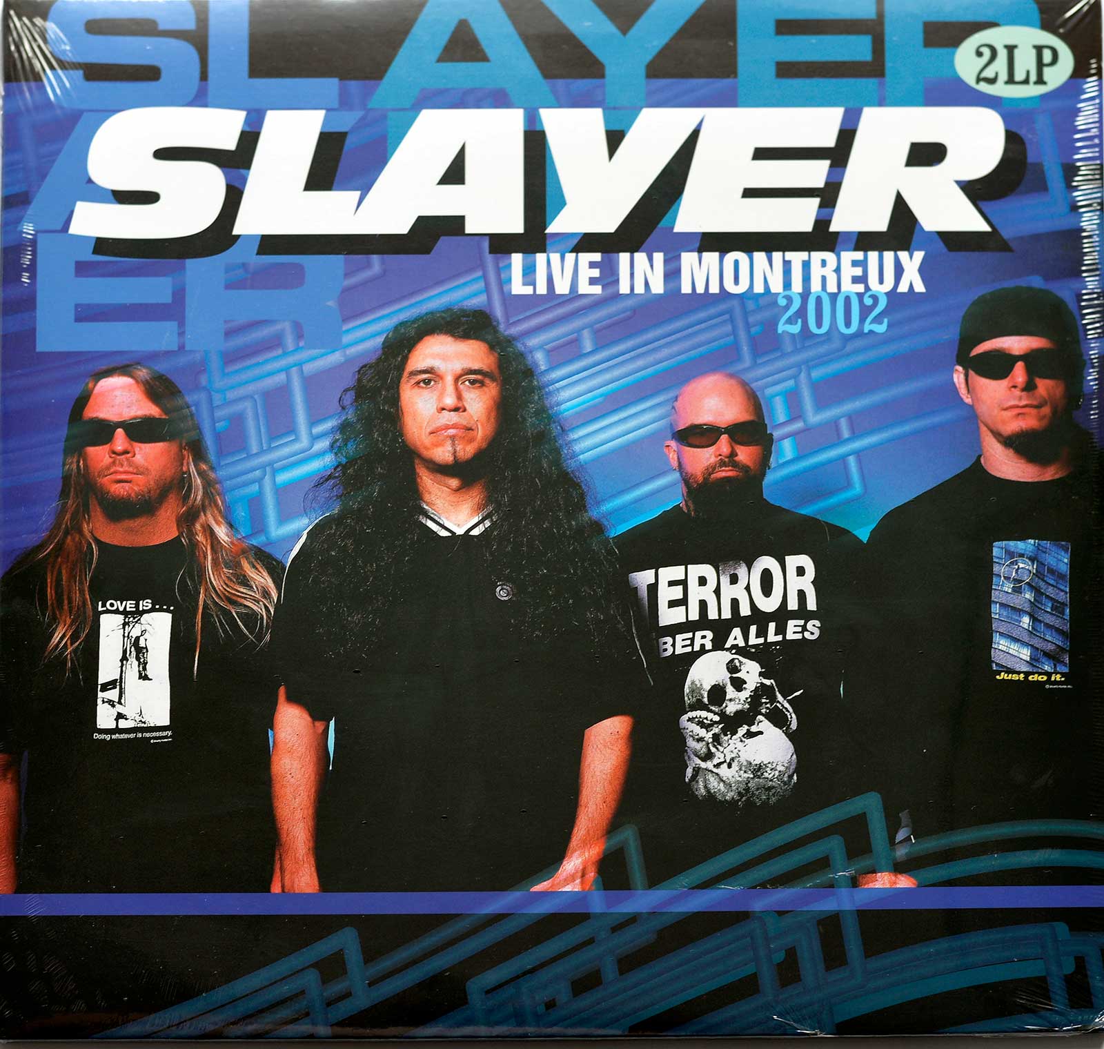Album Front cover Photo of SLAYER Live in Montreux 2002 2LP https://vinyl-records.nl/
