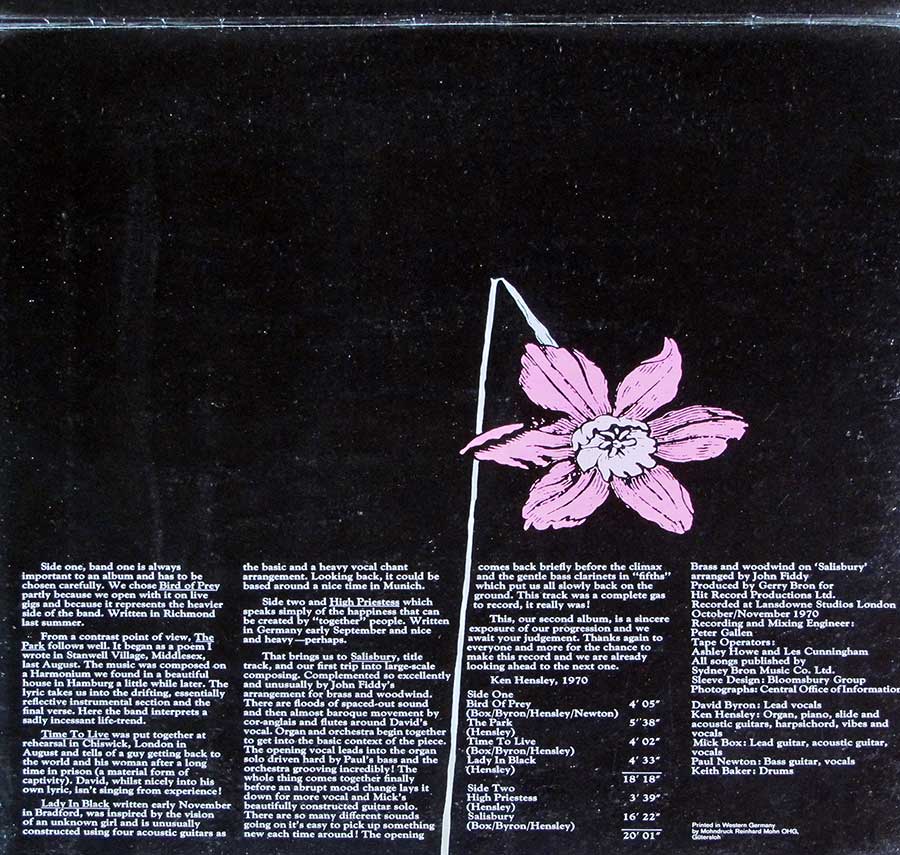 Photo of the right page inside cover URIAH HEEP - Salisbury 