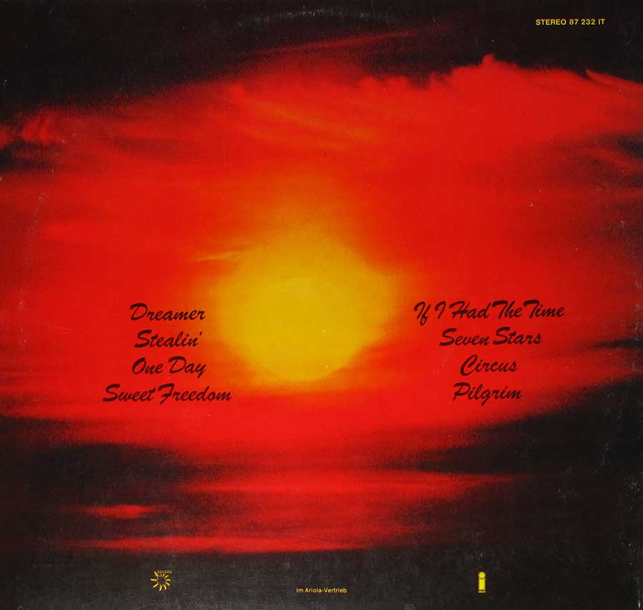 Photo of album back cover URIAH HEEP - Sweet Freedom Island Records 