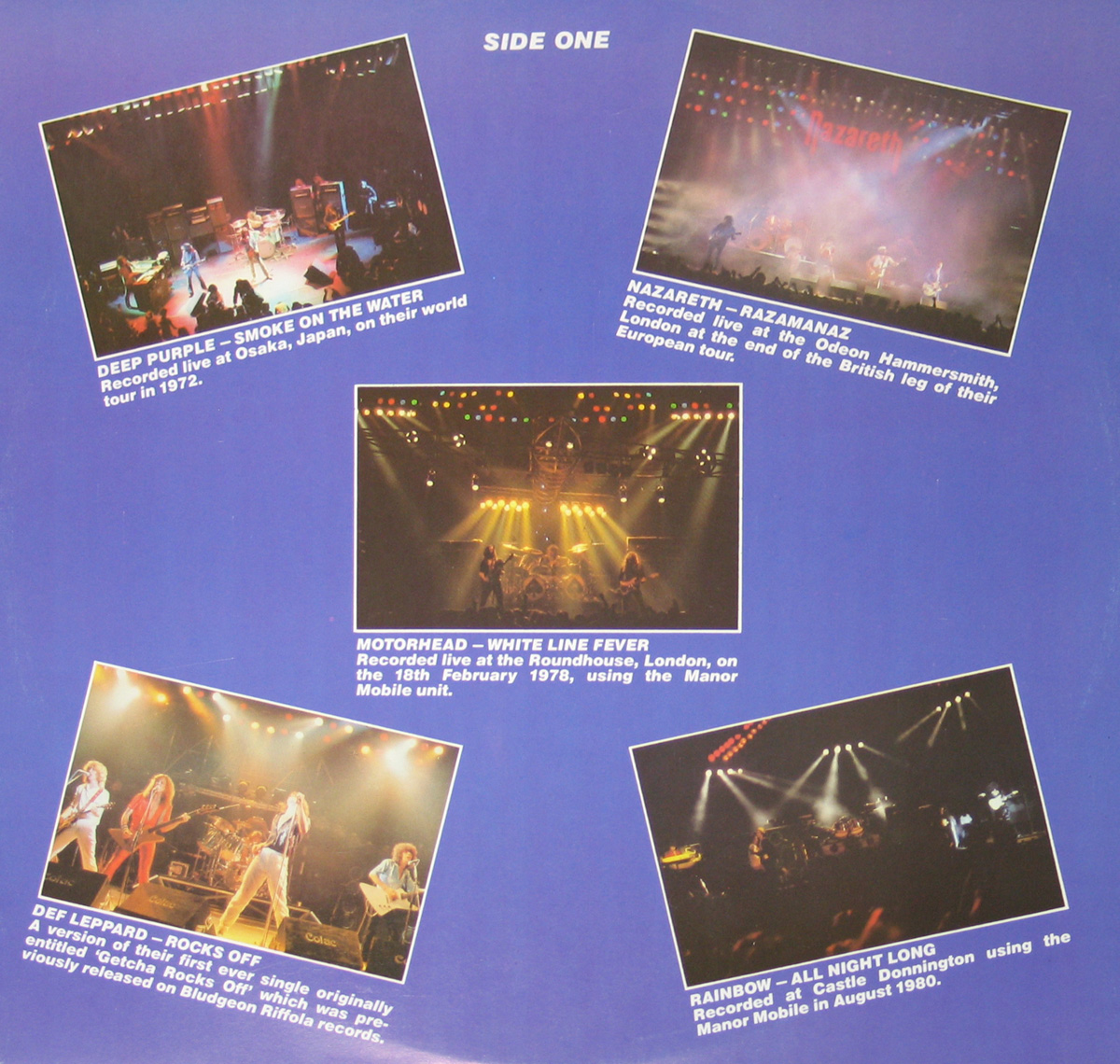 Photo One Of The Original Custom Inner Sleeve VARIOUS ARTISTS - Live and Heavy 12" Vinyl LP Album 