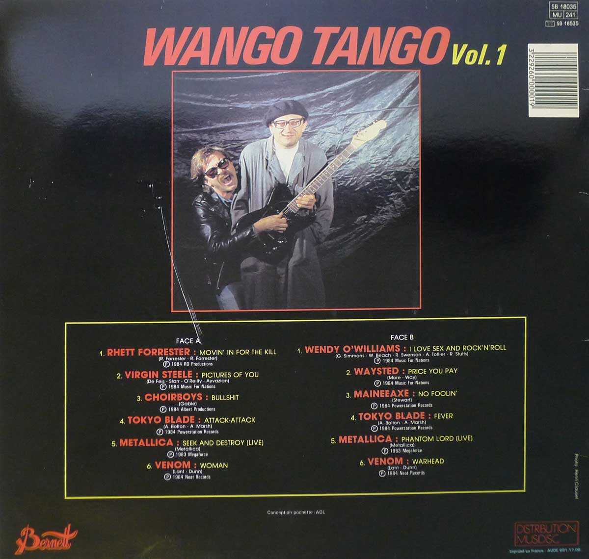Album Back Cover  Photo of "Wango Tango Vol 1."
